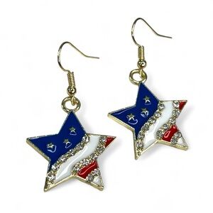 Americana USA 🇺🇸 Star Earrings gold tone NWOT